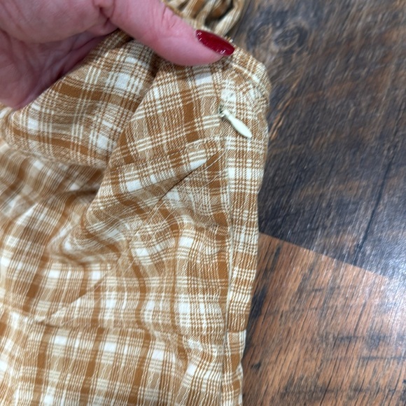Free People Yellow Plaid Kaia Wide Leg Jumpsuit - Picture 8 of 13
